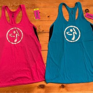 Zumba Fitness Pink and Blue Tank Tops